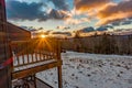 Beautiful nature sunrise at snowshoe west virginia ski resort