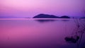 Beautiful nature view of lake in the dusk at sunset time Royalty Free Stock Photo