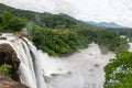 Beautiful nature view during Mansoon time with full filled water fall and green forest from the famous tourist place in Kerala, Royalty Free Stock Photo