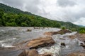 Beautiful nature view during Mansoon time with full filled water fall and green forest from the famous tourist place in Kerala, Royalty Free Stock Photo