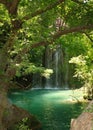 Beautiful nature. the water color is emerald. The waterfall is kurshunlu.