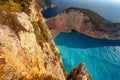 Beautiful Navagio Beach in sunset light Royalty Free Stock Photo