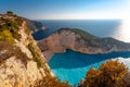 Beautiful Navagio Beach in sunset light Royalty Free Stock Photo