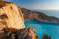 Beautiful Navagio Beach in sunset light Royalty Free Stock Photo