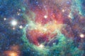 Beautiful nebula and bright stars in outer space, glowing mysterious universe Royalty Free Stock Photo