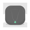 Beautiful necklace, pendant jewel with emerald, precious green stone. Vector illustration of accessory in flat design