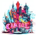 beautiful Neon signs clipart illustration