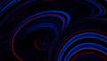 Beautiful neon swirl of lines. Animation. Swirling and vibrating whirlpool of neon lines moving in streams. 3d tunnel