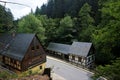 The beautiful Neumann mill and half-timbered house in Sebnitz, Saxon Switzerland Royalty Free Stock Photo