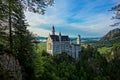 Beautiful Neuschwanstein castle and a very blue sky