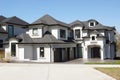 Beautiful New Luxury Home House Gray Stucco Exterior Royalty Free Stock Photo