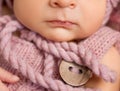 Beautiful newborn baby closeup