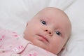 Baby with blue eyes,beautiful newborn baby girl with blue eyes with round face