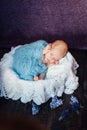 Beautiful newborn sleeping baby boy Royalty Free Stock Photo