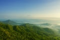 Beautiful Ngisis hill at misty morning Royalty Free Stock Photo