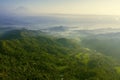 Beautiful Ngisis hill scenery at misty morning Royalty Free Stock Photo