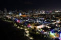 Beautiful night aerial long exposure photo Miami Beach Ocean Drive