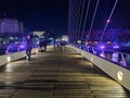 Beautiful night on the bridge of the woman, Buenos Aires Royalty Free Stock Photo