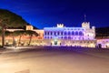 Beautiful night building of Prince`s Palace in Monaco-ville.