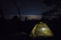 A beautiful night city view from campsite 7 mount Raung. Raung is the most challenging of all JavaÃ¢â¬â¢s mountain trails, also is