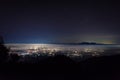 A beautiful night city view from campsite 7 mount Raung. Raung is the most challenging of all JavaÃ¢â¬â¢s mountain trails, also is