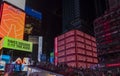 Beautiful night cityscape view of Broadway Time Square, New York. USA. Royalty Free Stock Photo