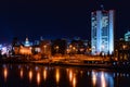 Beautiful night cityscape view of Yekaterinburg center and city