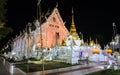 Beautiful night illuminated view of Thai temple
