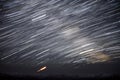 Mountains star tracks sky revolve Royalty Free Stock Photo