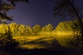 Beautiful Night Reflection on lake, Nightfishing Royalty Free Stock Photo