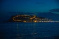 Beautiful night scene on Alanya beach