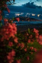 Beautiful night scene on Alanya beach