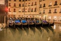 Beautiful night scenery of the canal and endless streets of Venice