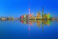 Beautiful night Shanghai's cityscape with the city lights on the Huangpu River, Shanghai, China Royalty Free Stock Photo