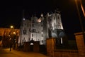 Beautiful Night Shot Of The Episcopal Palace In Astorga. Architecture, History, Camino de Santiago, Travel, Night Photography.