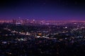 Beautiful night sky, cityscape view of Los Angeles Royalty Free Stock Photo