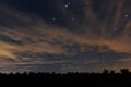 Beautiful night sky, with clouds and constellations