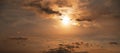 Beautiful night sky. The full moon illuminates clouds. Nature background.