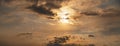 Beautiful night sky. The full moon illuminates clouds. Nature background.