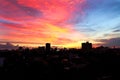 Beautiful Night with Sky, Landscape of the City Building Sunset Texture for Background