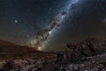 A beautiful night sky Milky Way landscape in the Richtersveld Royalty Free Stock Photo