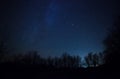 Beautiful night sky, the Milky Way and the trees Royalty Free Stock Photo