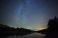 Beautiful night sky, the Milky Way and the trees Royalty Free Stock Photo