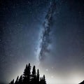 A beautiful night sky from a mountain peak, black and white wallpaper, generative ai Royalty Free Stock Photo