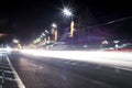 A beautiful night time lapse of a square in Belgrade. Cars passing. 04