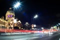 A beautiful night time lapse of a square in Belgrade. Cars passing.