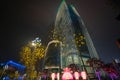 The beautiful night view of the Agricultural Bank of China Building in Jiangbeizui Financial Street