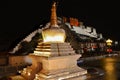 Beautiful night view of buddhist palace Potala in Lhasa, Tibet Royalty Free Stock Photo