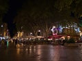 Beautiful night view of busy square Place de l\'Horloge in the historic center of Avignon, Provence, France. Royalty Free Stock Photo