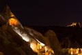 Beautiful night view of Cappadokia Uchisar castle